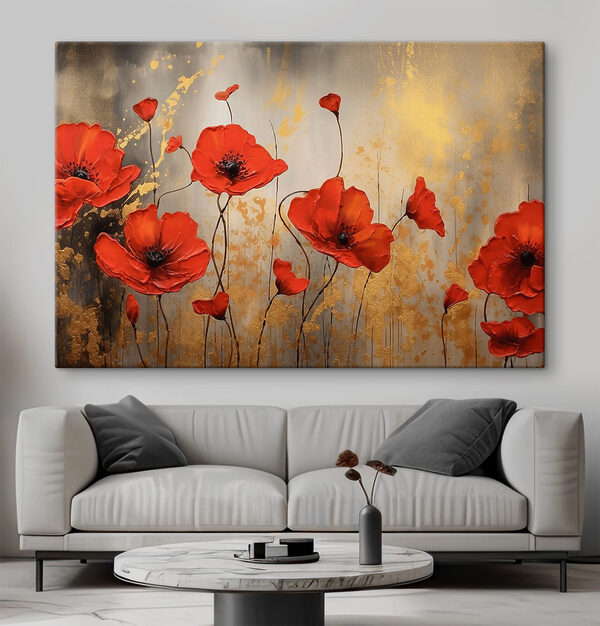 Peinture de fleurs rouges Tableaux Peinture de fleurs rouges