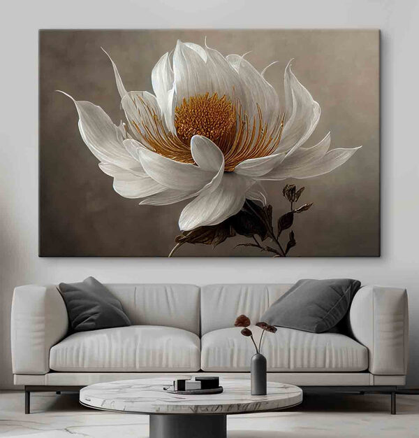 Élégante fleur blanche en pleine floraison Tableaux Élégante fleur blanche en pleine floraison