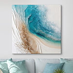 Tableaux Les vagues se mêlent aux textures sableuses