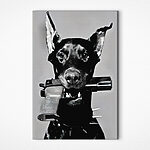 Tableaux Chien tenant un fusil