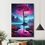 Tableaux Arbre sur lequel pousse une fleur rose