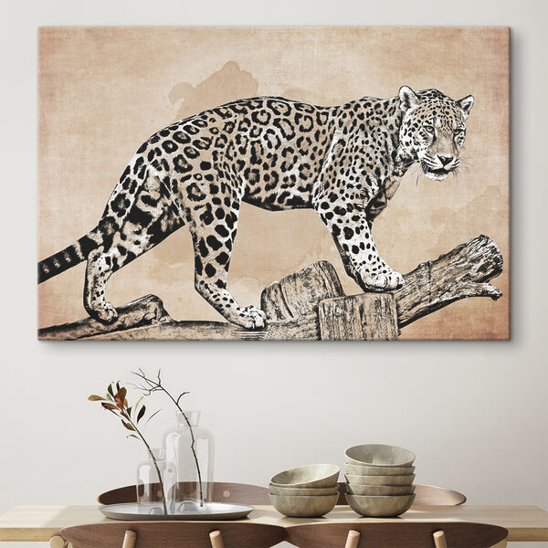 Léopard majestueux posé sur une branche Tableaux Léopard majestueux posé sur une branche