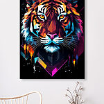 Tableaux Tigre coloré aux moustaches blanches