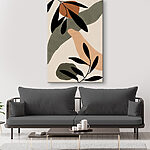 Tableaux Feuille noire sur fond blanc