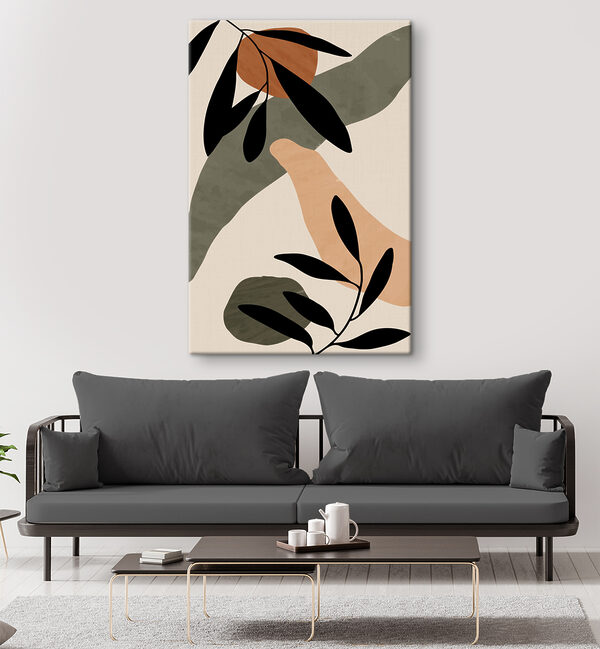 Feuille noire sur fond blanc Tableaux Feuille noire sur fond blanc