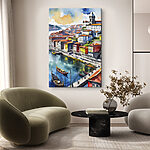 Tableaux Canoë rouge et jaune