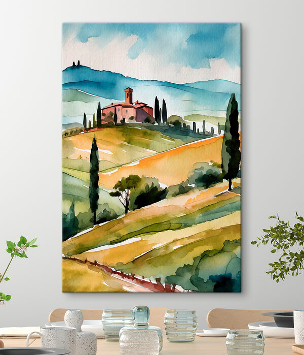 Collines toscanes avec villa sereine Tableaux Collines toscanes avec villa sereine