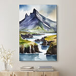 Tableaux Aquarelle d'une montagne