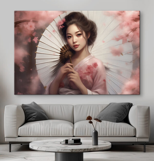 Femme avec un parasol parmi des fleurs Tableaux Femme avec un parasol parmi des fleurs
