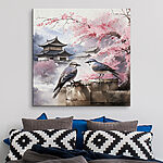 Tableaux Oiseau assis sur un mur