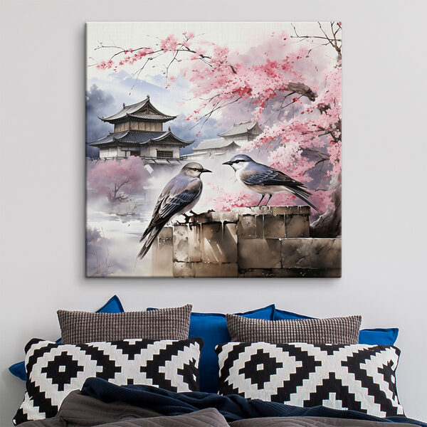 Oiseau assis sur un mur Tableaux Oiseau assis sur un mur