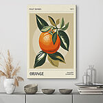 Tableaux Fruit orange avec des feuilles d'un vert éclatant.