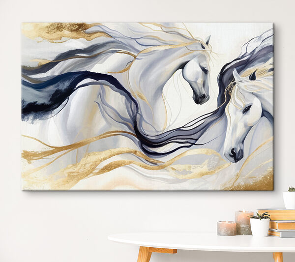 Des chevaux majestueux dans un mouvement éthéré Tableaux Des chevaux majestueux dans un mouvement éthéré