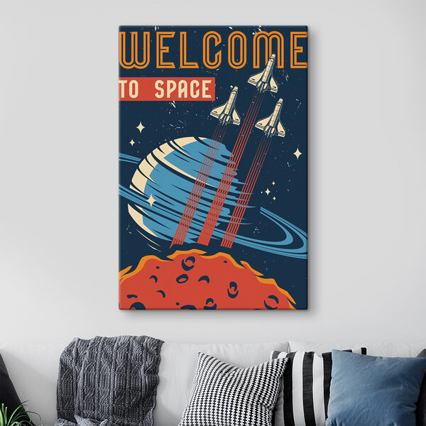 Poster avec des navettes spatiales volant dans le ciel Tableaux Poster avec des navettes spatiales volant dans le ciel
