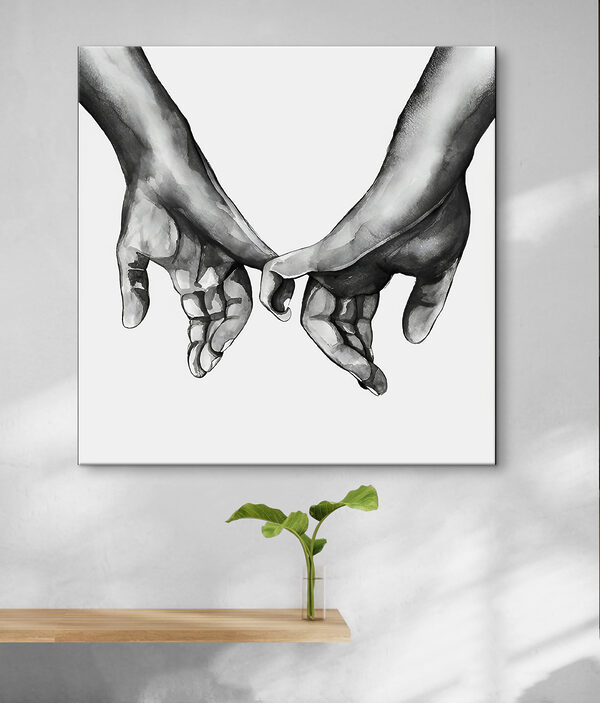 Dessin de deux mains se tenant l'une l'autre Tableaux Dessin de deux mains se tenant l'une l'autre