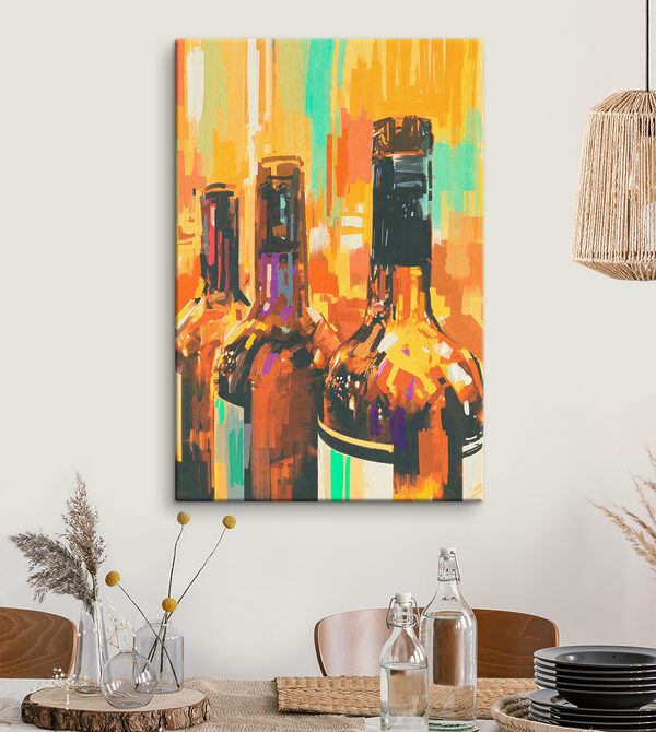 Bouteilles de peinture abstraite aux couleurs vives Tableaux Bouteilles de peinture abstraite aux couleurs vives