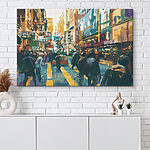 Tableaux Groupe de personnes marchant dans une rue