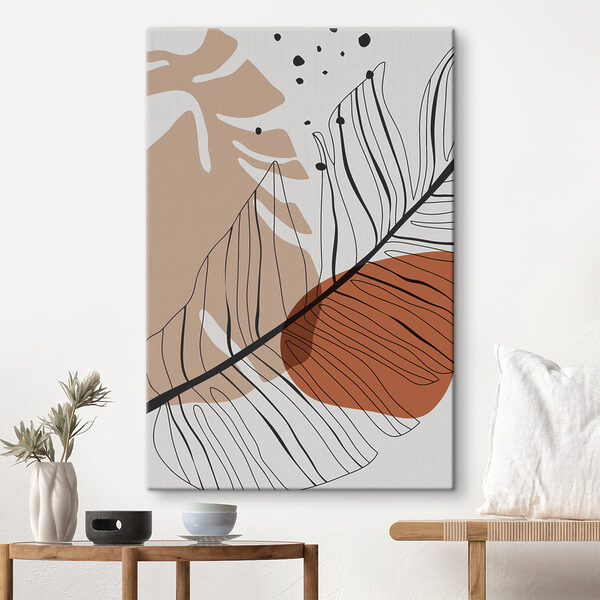 Feuilles abstraites avec des tons de terre Tableaux Feuilles abstraites avec des tons de terre