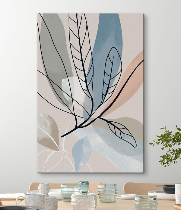 Feuilles abstraites aux teintes douces Tableaux Feuilles abstraites aux teintes douces