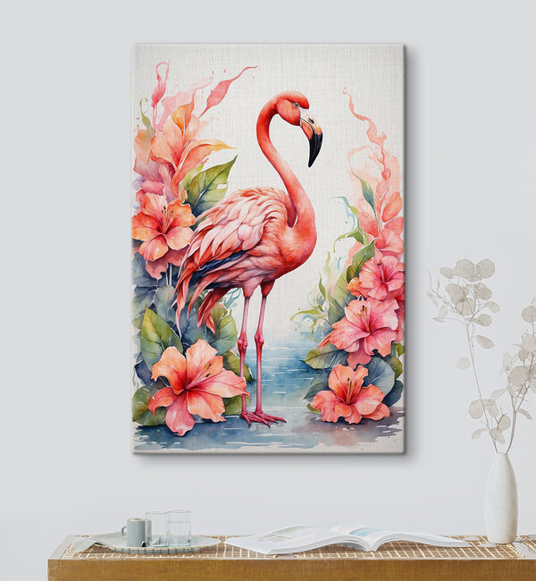Peinture d'un flamant rose Tableaux Peinture d'un flamant rose