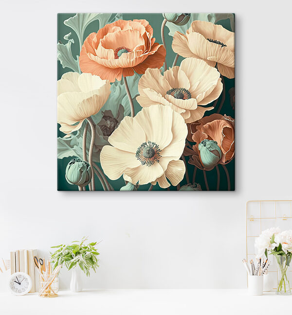 Des coquelicots en fleurs dans des tons pastels Tableaux Des coquelicots en fleurs dans des tons pastels