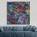 Tableaux Lignes colorées sur fond noir