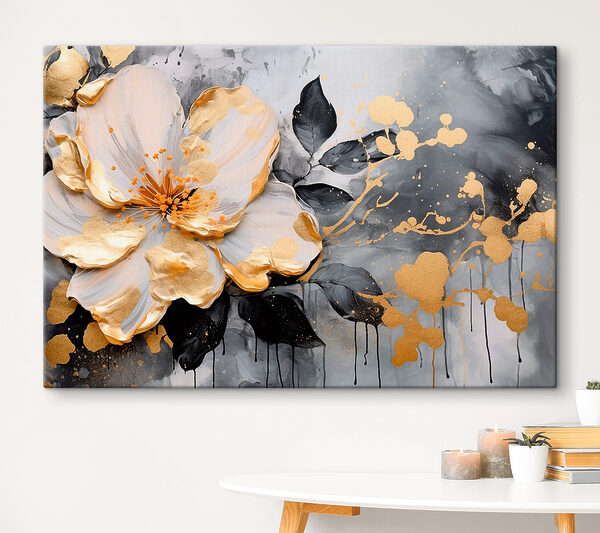 L'élégance florale avec des éclaboussures artistiques Tableaux L'élégance florale avec des éclaboussures artistiques