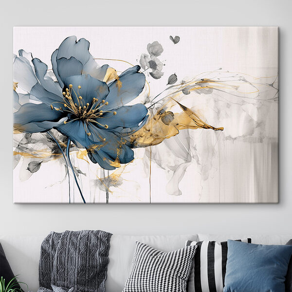 Fleur bleue avec de délicats coups de pinceau Tableaux Fleur bleue avec de délicats coups de pinceau