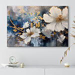 Tableaux Elégance florale en bleu et blanc