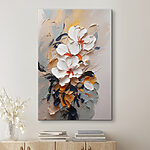 Tableaux Peinture florale texturée aux couleurs vibrantes.