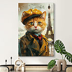 Tableaux Chat élégant appréciant les curiosités parisiennes.