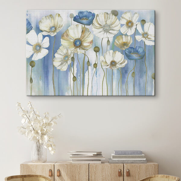 Fleurs sauvages abstraites dans les tons bleus. Tableaux Fleurs sauvages abstraites dans les tons bleus.