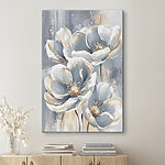 Tableaux Peinture de fleurs sur fond gris