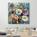 Tableaux Fleurs vives en harmonie avec l'aquarelle.