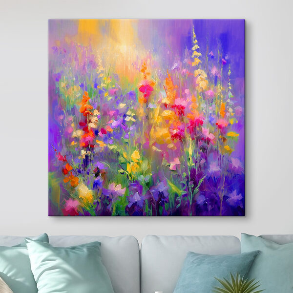 Peinture de fleurs dans un champ Tableaux Peinture de fleurs dans un champ