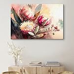 Tableaux Des fleurs vibrantes dans une harmonie d'aquarelle.
