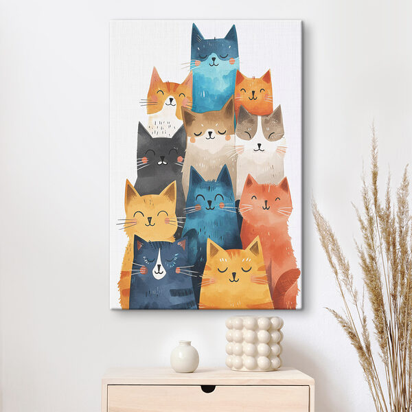 Groupe de chats de couleurs différentes Tableaux Groupe de chats de couleurs différentes
