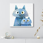 Tableaux Chat bleu aux yeux et moustaches jaunes