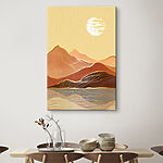 Tableaux Cercle jaune avec bandes blanches