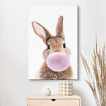 Tableaux Le lapin souffle une bulle de chewing-gum