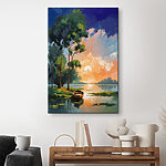 Tableaux Peinture d'un bateau sur l'eau
