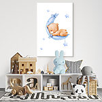Tableaux Ourson dormant sur la lune
