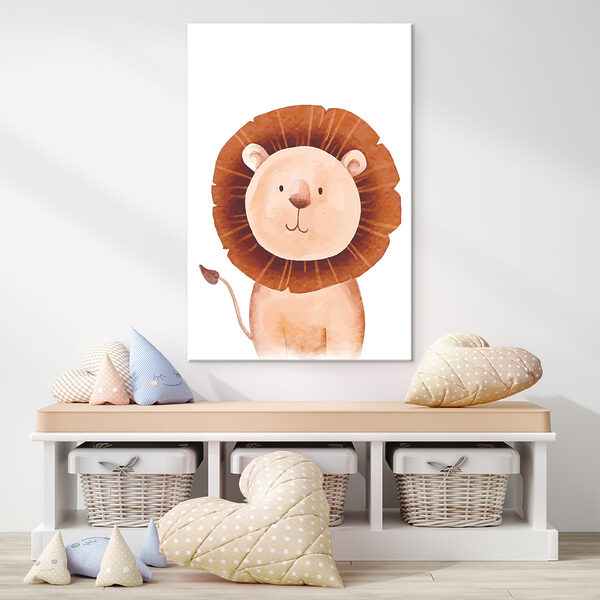Lion aquarelle avec une grande crinière Tableaux Lion aquarelle avec une grande crinière