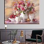 Tableaux Les fleurs, le thé et les baies enchantent