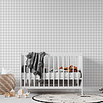 Papier peint Motif à carreaux blanc et gris