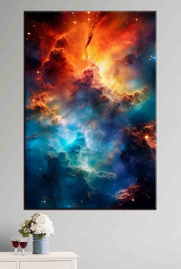 Nuages colorés et étoiles dans l'espace Tableaux Nuages colorés et étoiles dans l'espace
