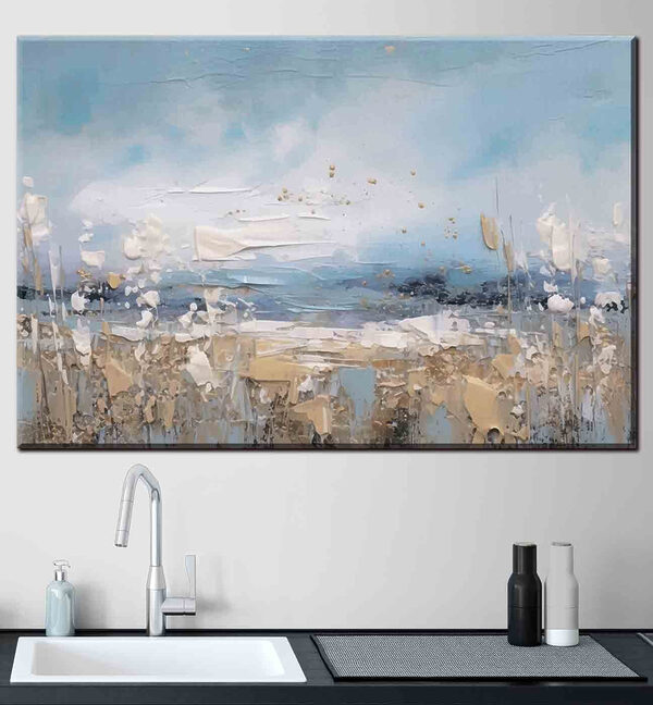 Image floue d'une personne portant un chapeau blanc Tableaux Image floue d'une personne portant un chapeau blanc