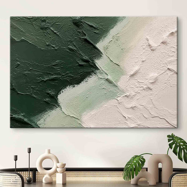Art abstrait texturé vert et blanc Tableaux Art abstrait texturé vert et blanc