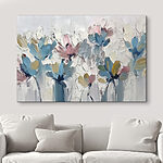 Tableaux Peinture de fleurs sur une surface blanche
