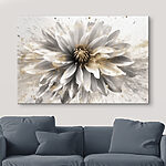 Tableaux Fleur blanche avec effet d'éclaboussure artistique
